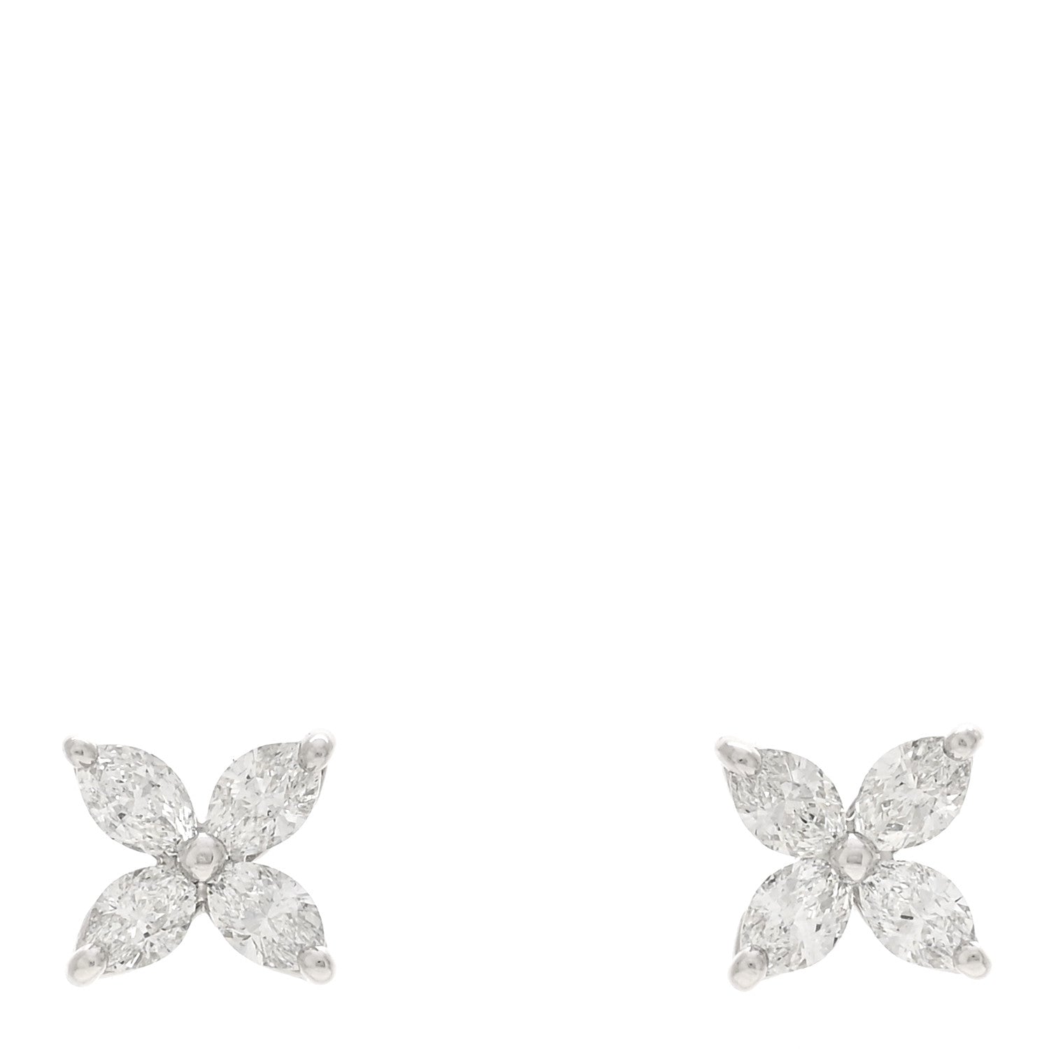 Tiffany Platinum Diamond .64ct Small Victoria Earrings 1 of 5