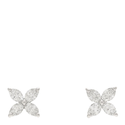 Tiffany Platinum Diamond .64ct Small Victoria Earrings 1 of 5