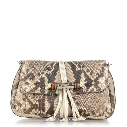 Gucci Python Bamboo Croisette Evening Bag Off White 1 of 9