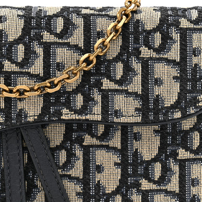 Christian Dior Oblique Saddle Chain Long Wallet Blue 8 of 11