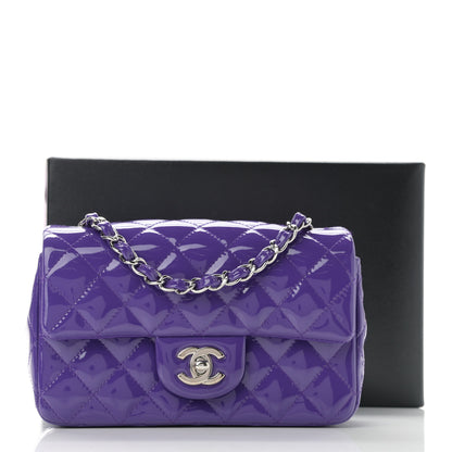 Chanel Patent Quilted Mini Rectangular Flap Purple 13 of 13