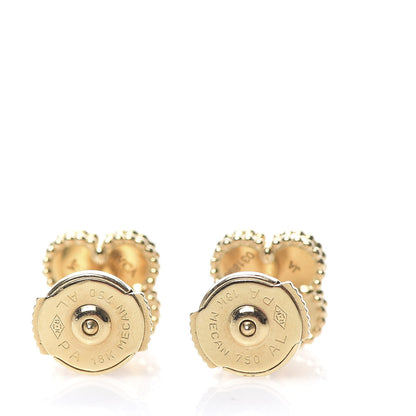 Van Cleef & Arpels 18K Yellow Gold Black Onyx Sweet Alhambra Earrings 3 of 7