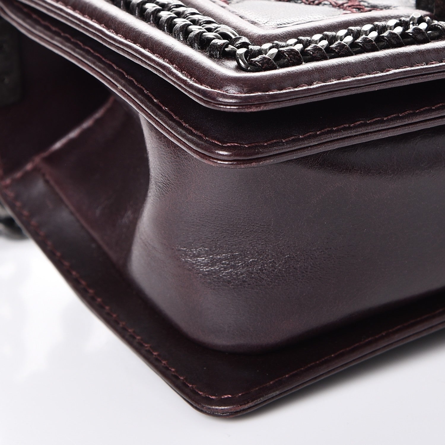 Chanel Goatskin Quilted Small Boy Handle Flap Burgundy 9 of 10