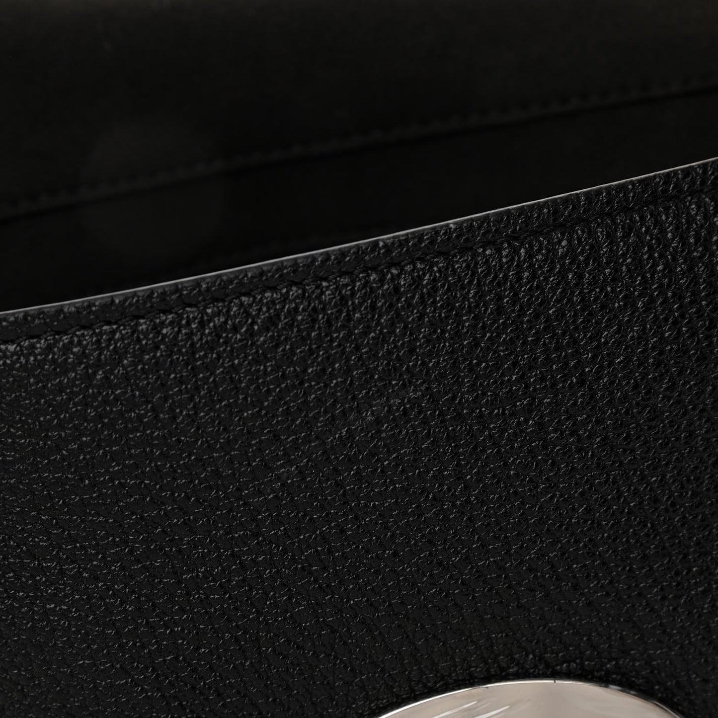 Glossy Goatskin Small Lily Flap Black