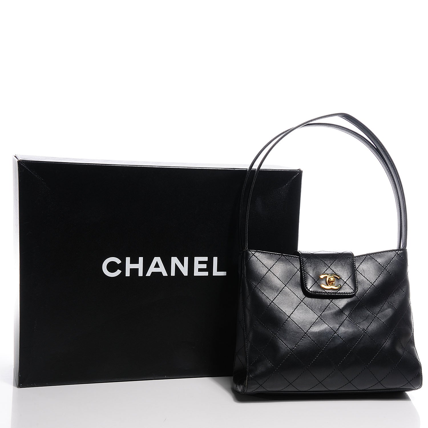 Chanel Lambskin Diamond Stitch Shoulder Bag Black 6 of 11