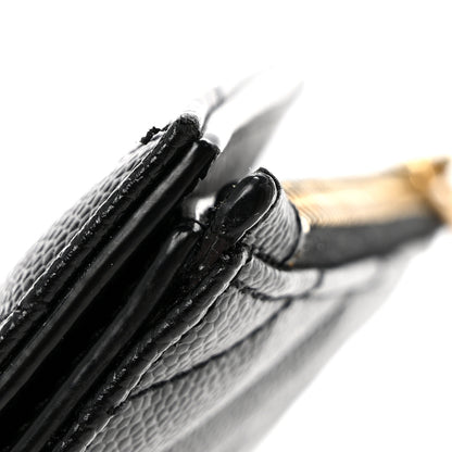 Saint Laurent Grain De Poudre Matelasse Chevron Monogram Zipped Two-Part Wallet Black 10 of 11