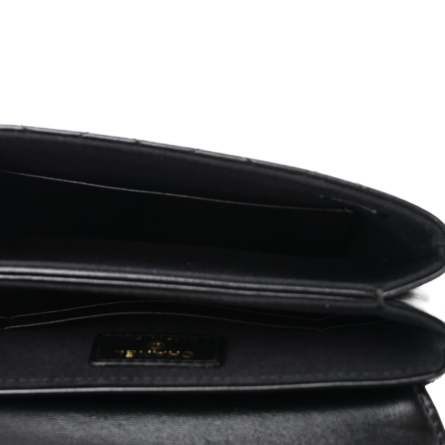 Chanel Shiny Lambskin Quilted Flap Phone Holder With Chain Black 5 of 11