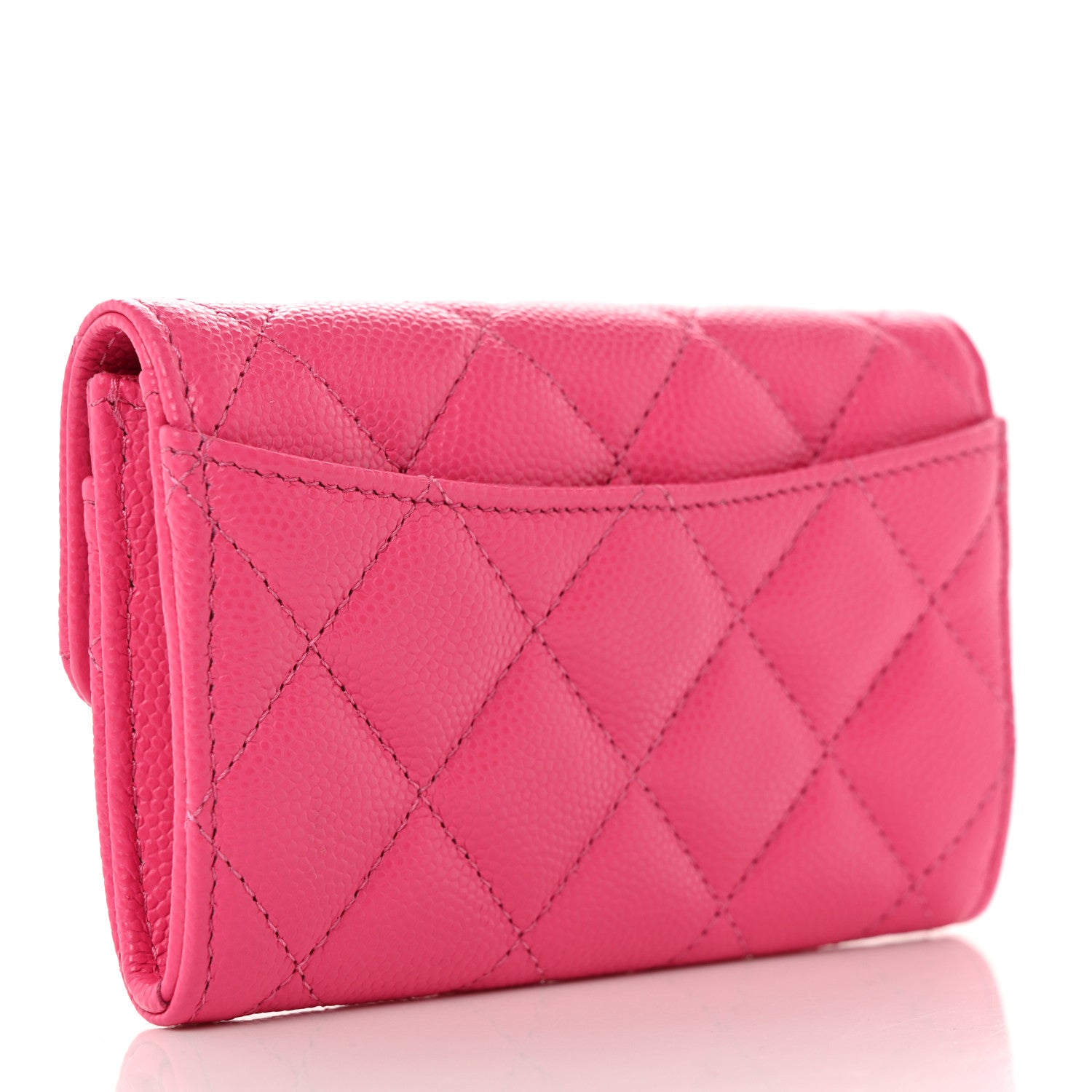 Chanel Caviar Quilted Flap Card Holder Wallet Pink 3 of 8