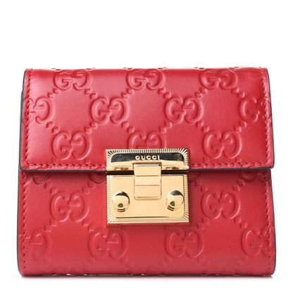 Gucci Guccissima Padlock Wallet Hibiscus Red 1 of 8