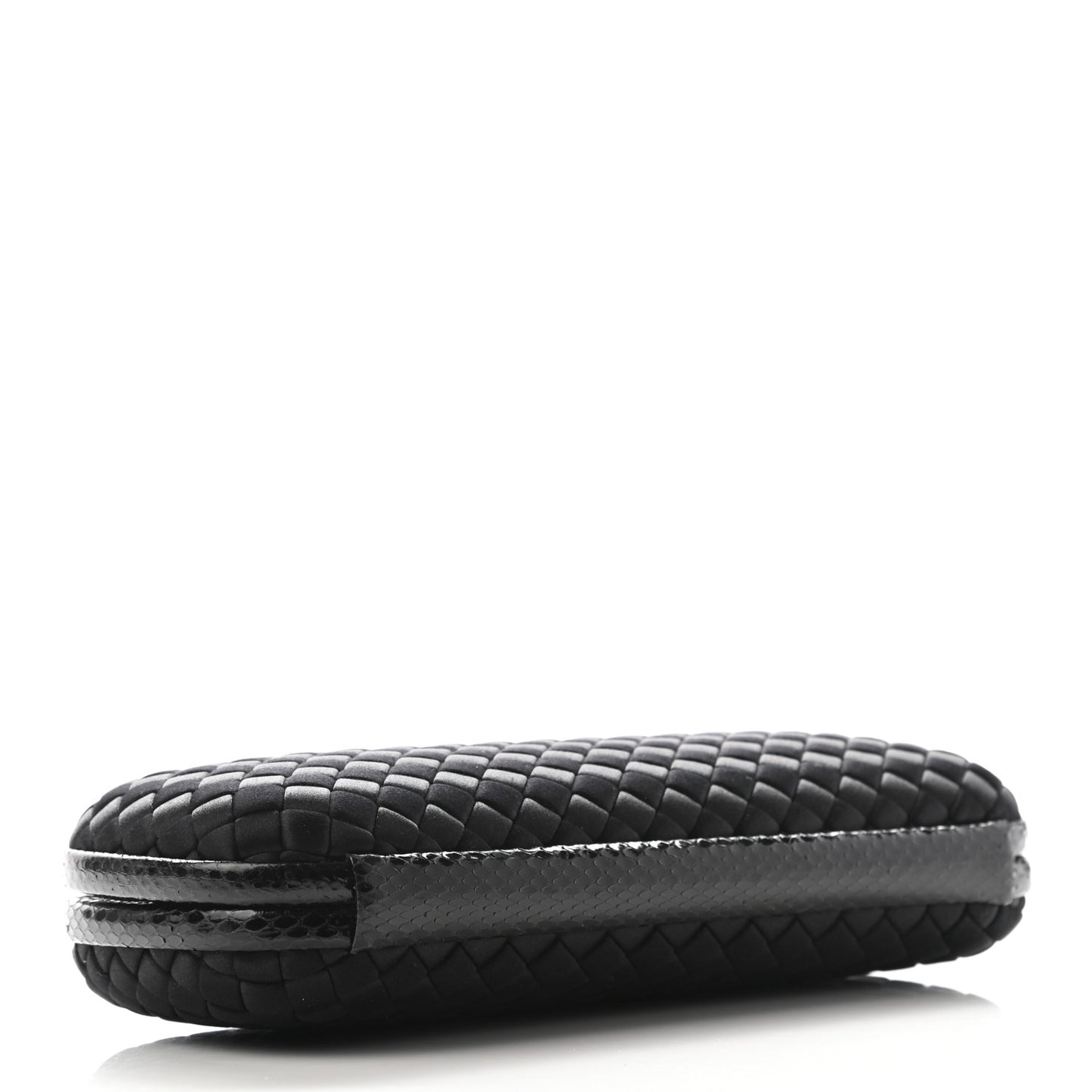 Satin Ayers Intreccio Impero Stretch Knot Clutch Black