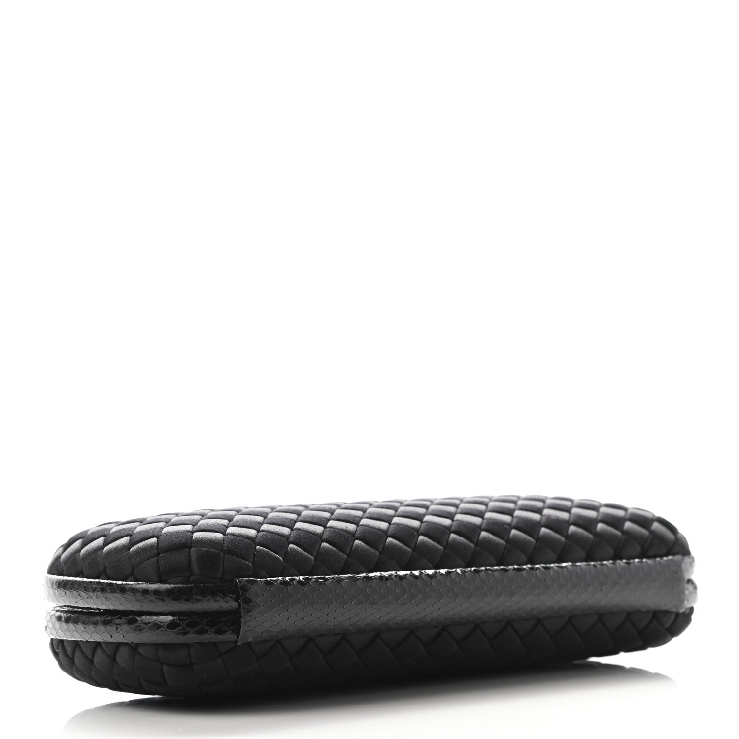 Bottega Veneta Satin Ayers Intreccio Impero Stretch Knot Clutch Black 4 of 9