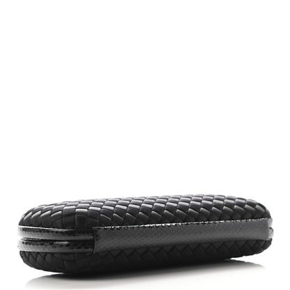 Bottega Veneta Satin Ayers Intreccio Impero Stretch Knot Clutch Black 4 of 9