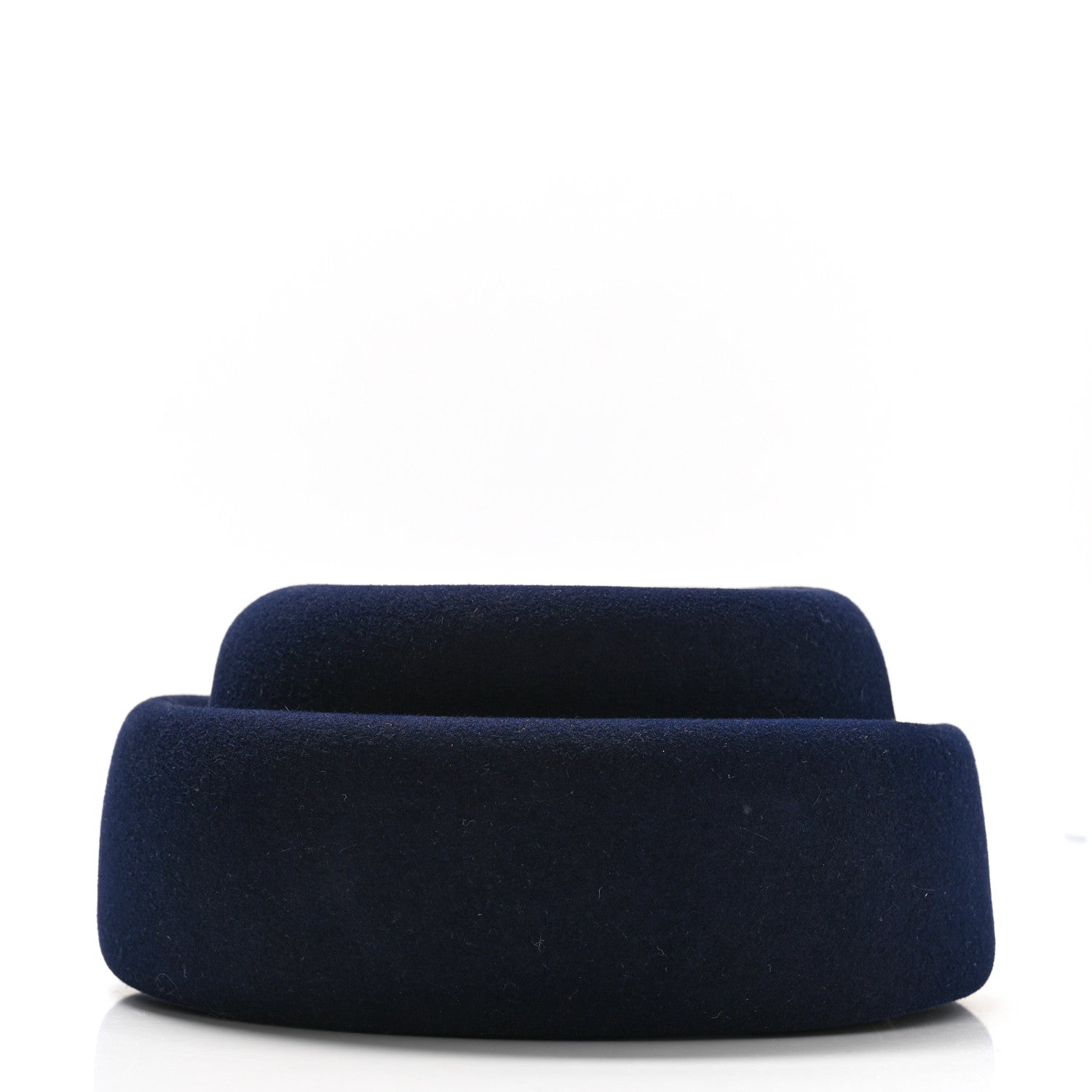 Hermes Rabbit Felt Foudre Pillbox Hat 58 Marine 4 of 8