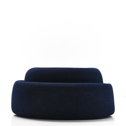 Hermes Rabbit Felt Foudre Pillbox Hat 58 Marine 4 of 8