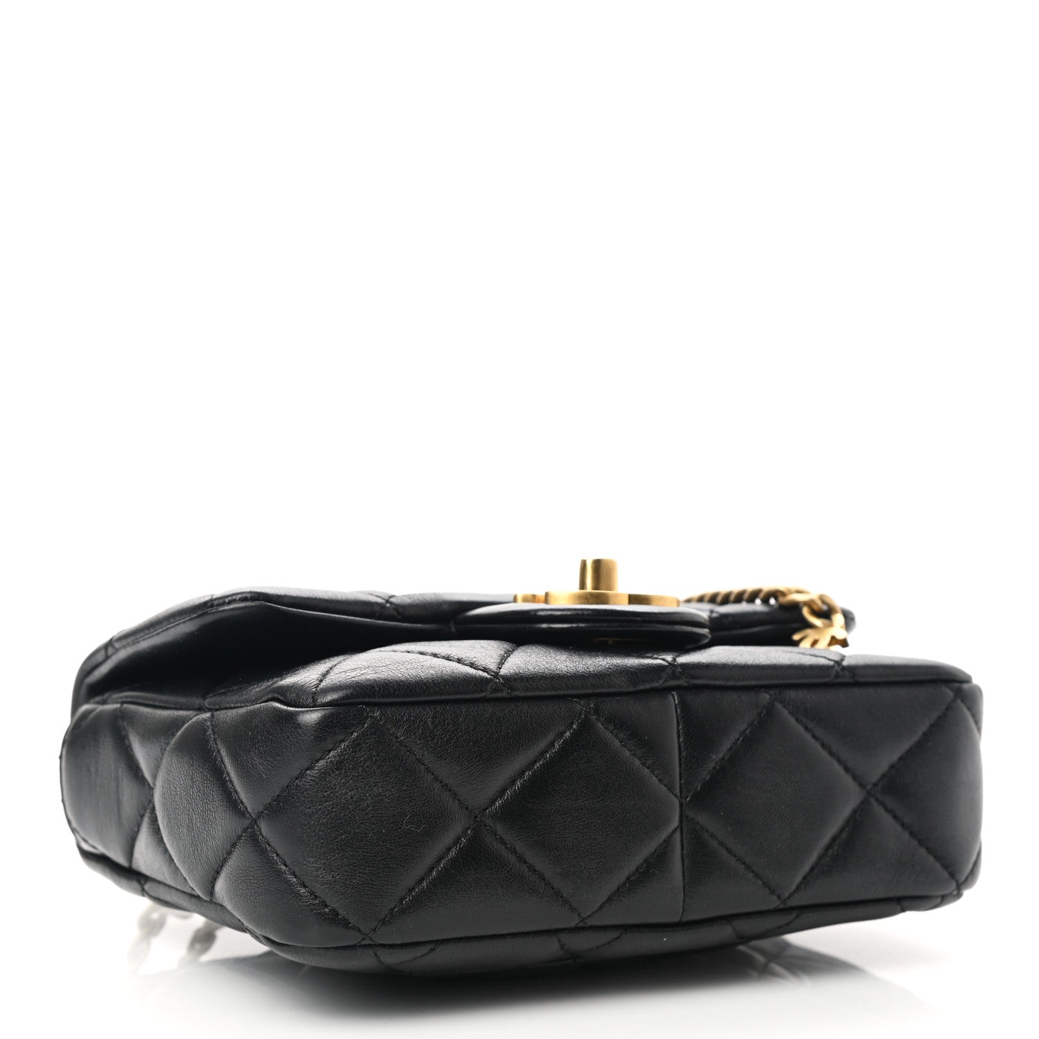 Chanel Lambskin Enamel Quilted Mini Pending CC Square Flap Black 4 of 11