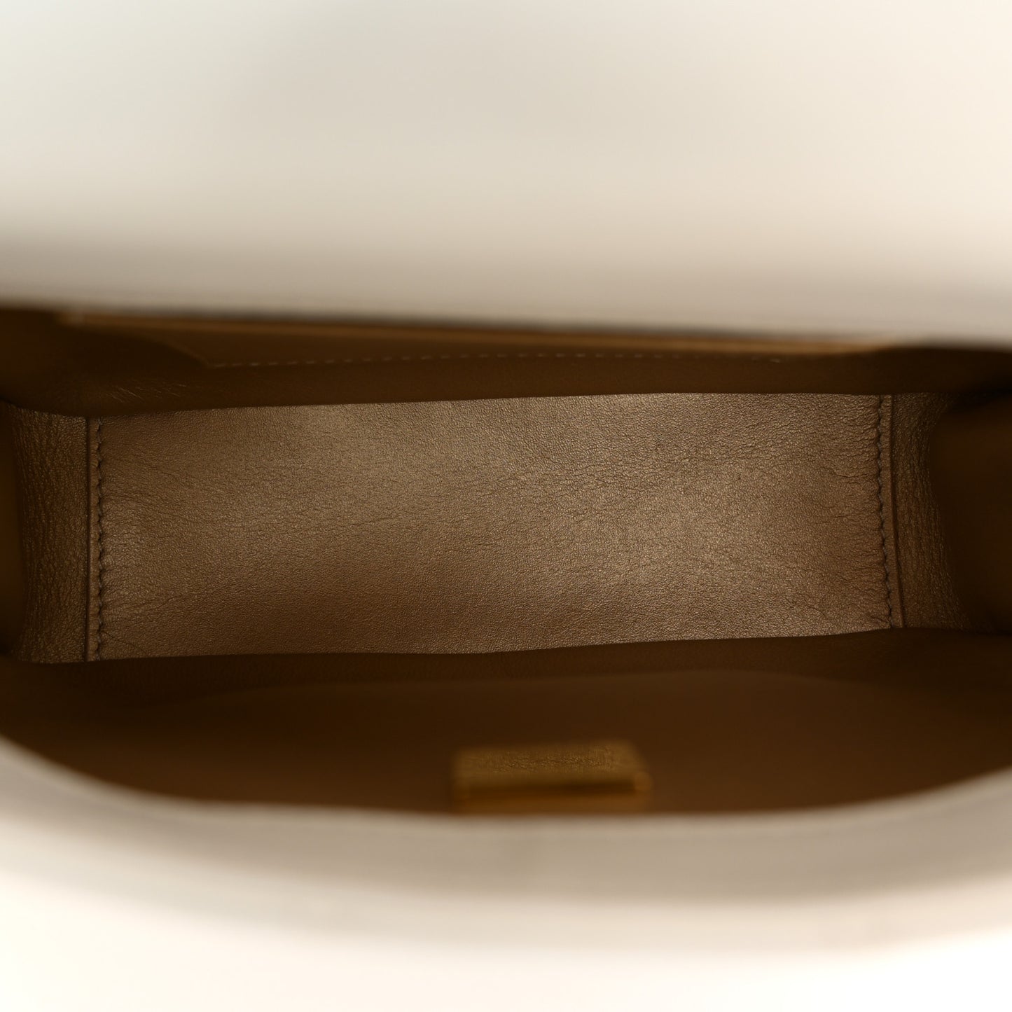 Shiny Lambskin Quilted Mini Flap White