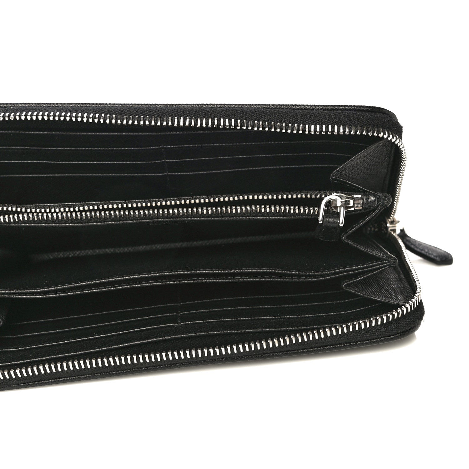 Prada Tessuto Nylon Zip Around Wallet Black 5 of 12