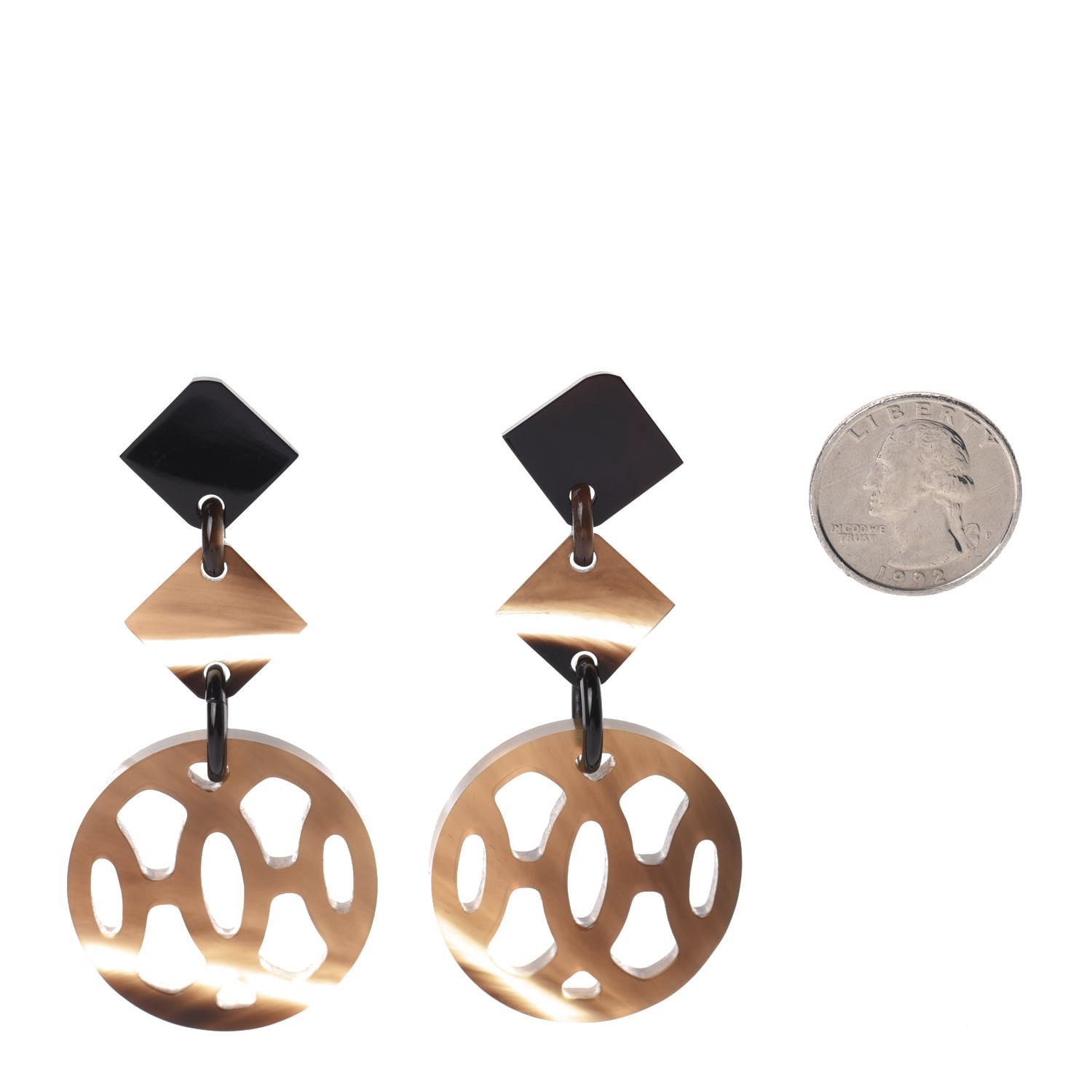 Hermes Buffalo Horn Silver Lift GM Earrings 2 of 6