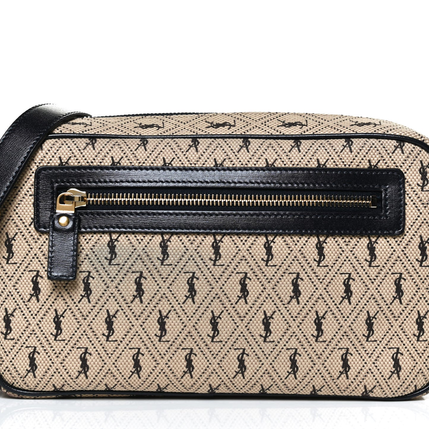Canvas Monogram All Over Camera Bag Beige