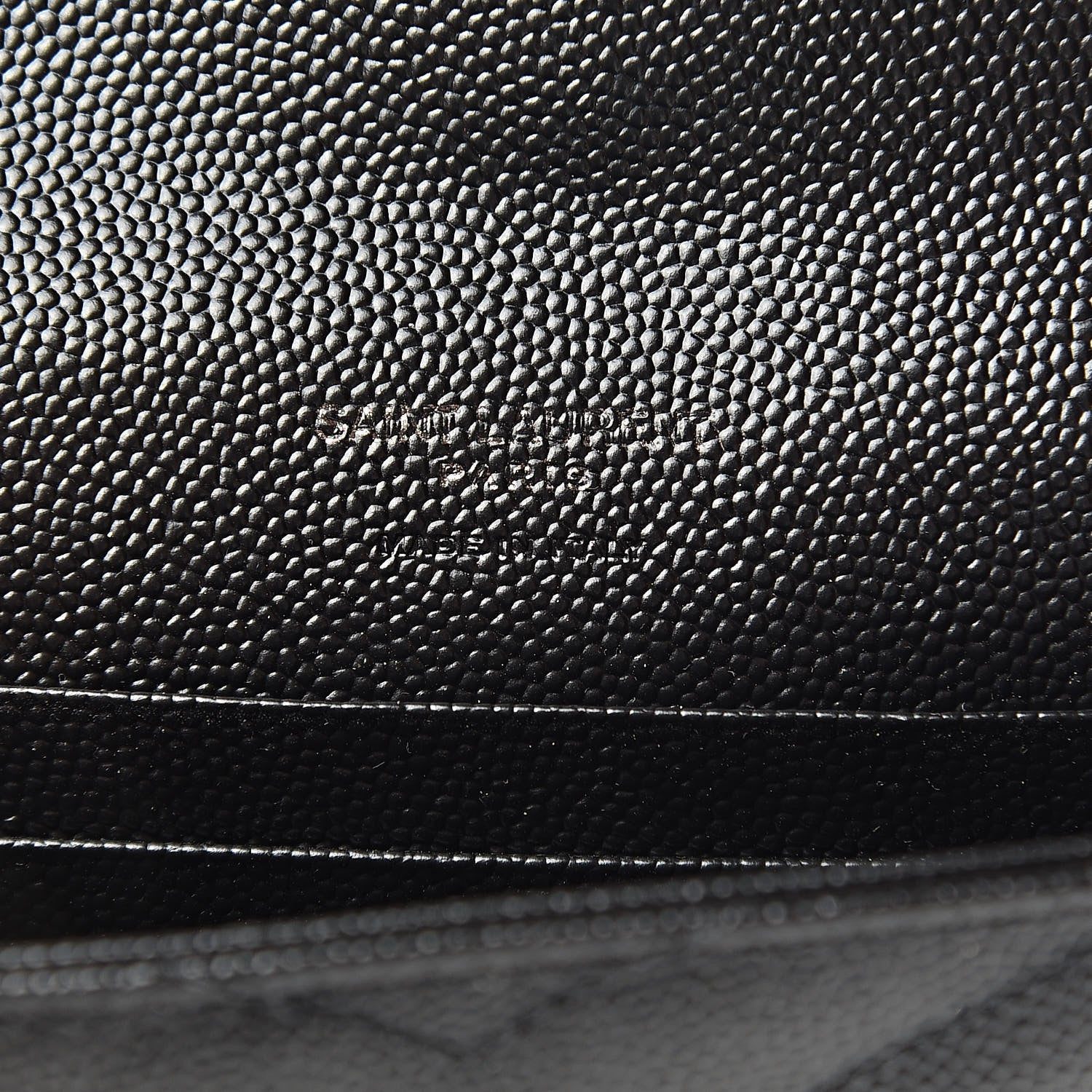 Saint Laurent Grain De Poudre Matelasse Chevron Small Monogram Envelope Wallet Black 6 of 7