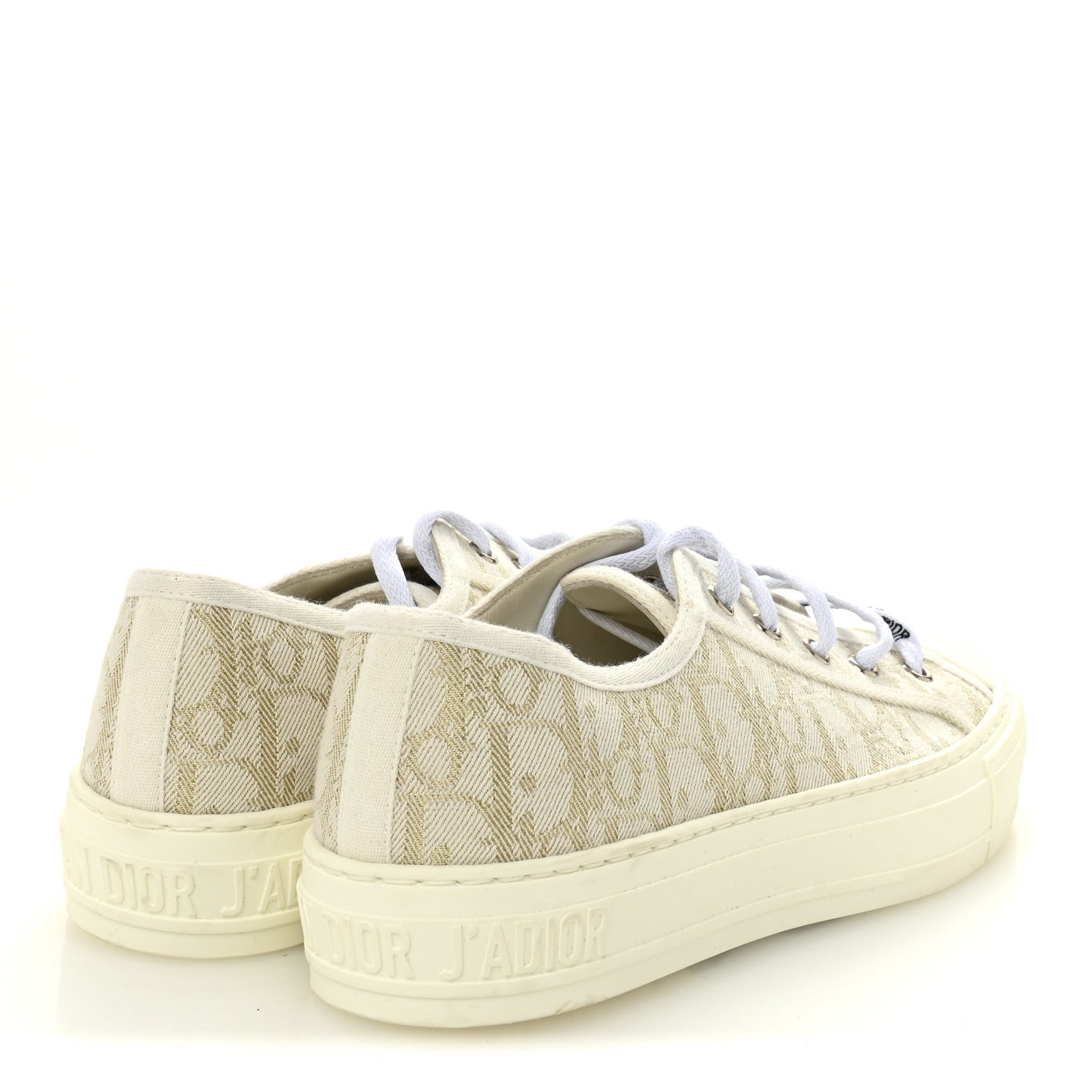 Christian Dior Canvas Oblique Walk'N'Dior Low Top Sneakers 37 Pale Gold 5 of 9