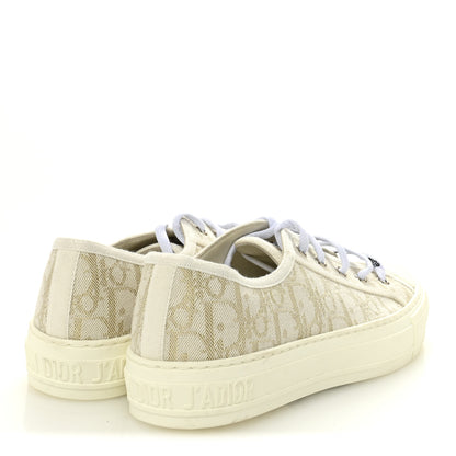 Christian Dior Canvas Oblique Walk'N'Dior Low Top Sneakers 37 Pale Gold 5 of 9