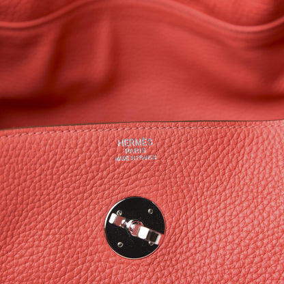 Hermes Taurillon Clemence Lindy 30 Rouge Pivoine 6 of 9
