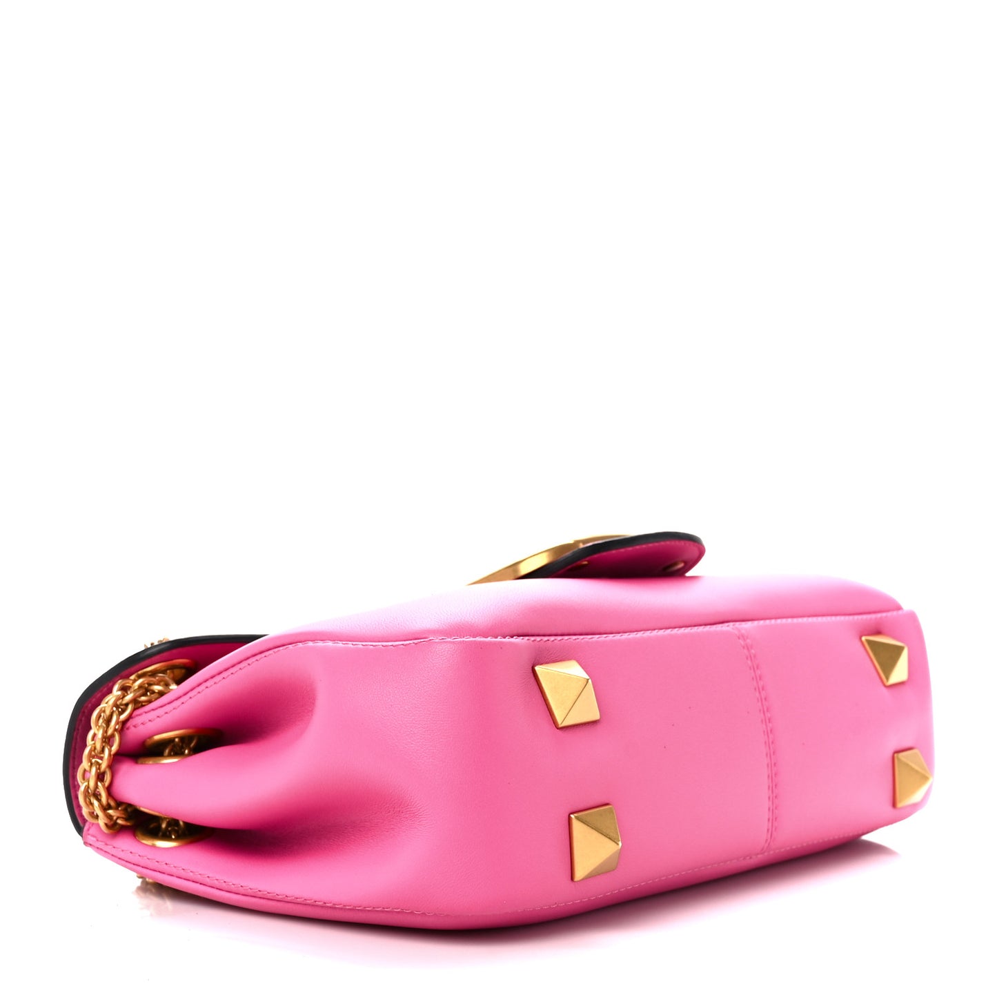 Nappa Stud Sign Shoulder Bag Feminine Pink