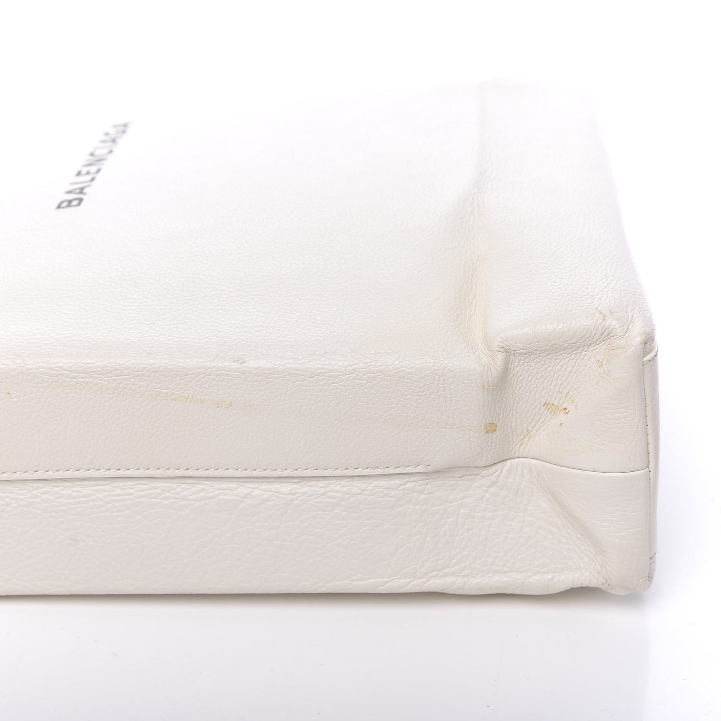 Calfskin Medium Logo North South Shopping Tote White