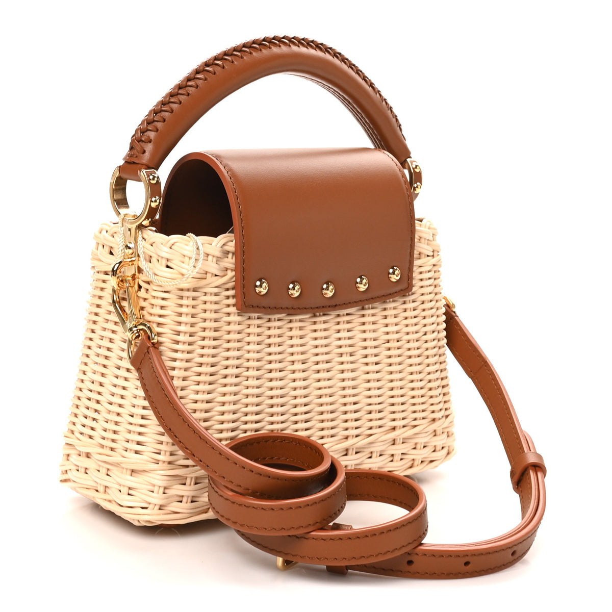 Louis Vuitton Rattan Calfskin Capucines Mini Brown 2 of 8