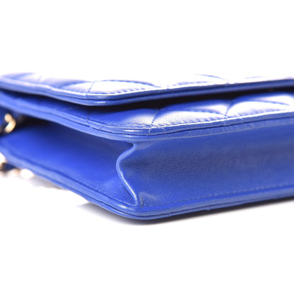 Chanel Lambskin Quilted Wallet On Chain WOC Dark Blue 5 of 11