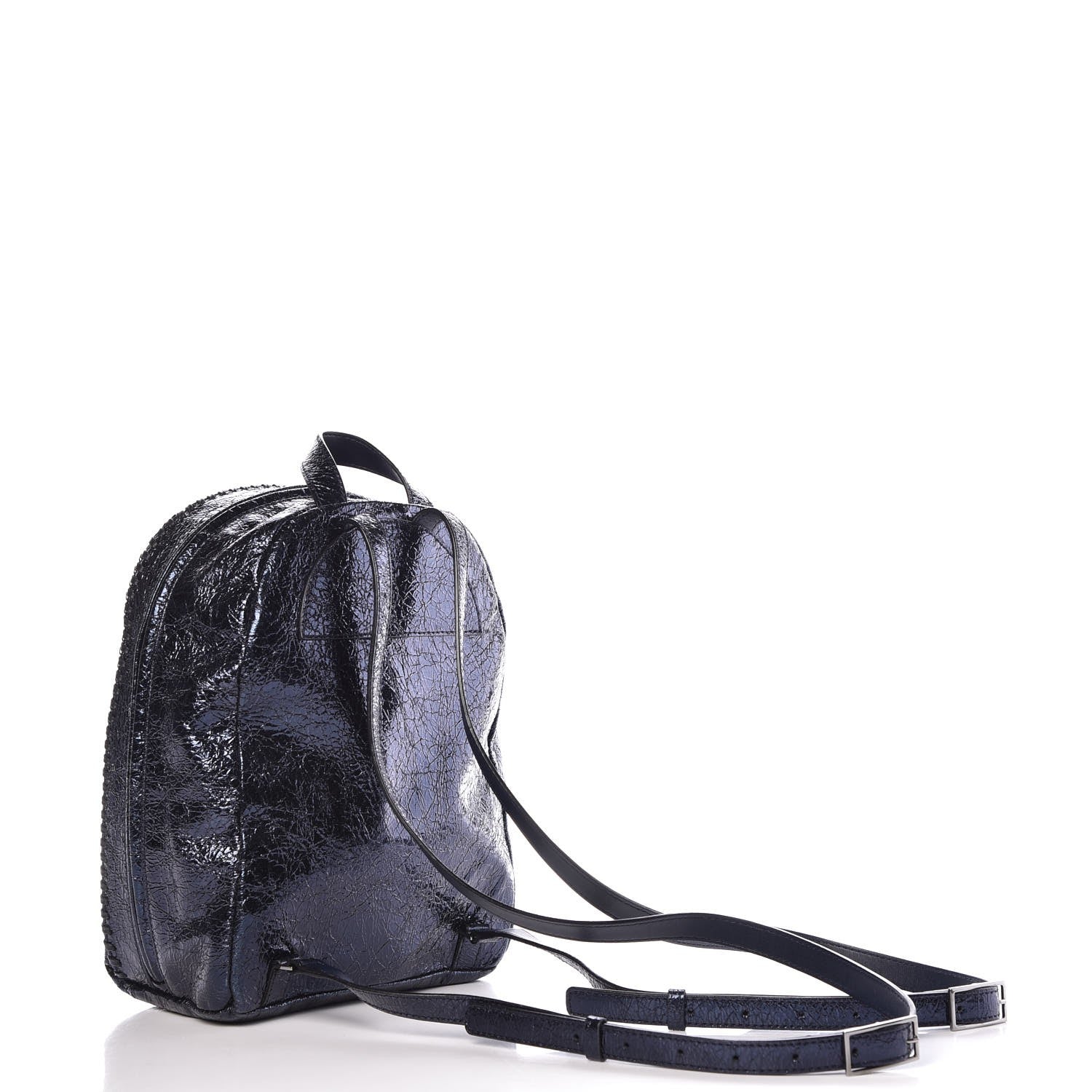 Stella McCartney Metallic Crackle Mini Falabella Backpack Blue 3 of 7