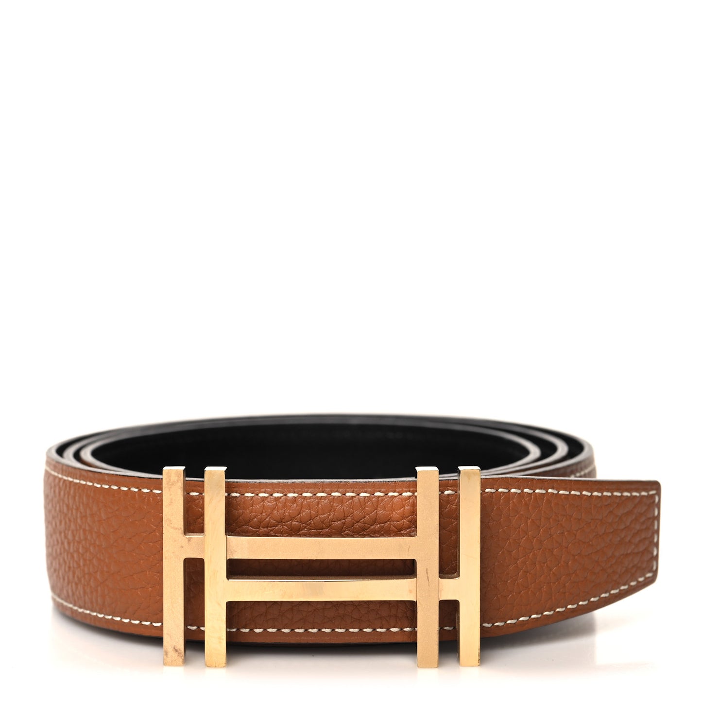 Togo Box 32mm Au Carre H Belt 90 36 Gold Black