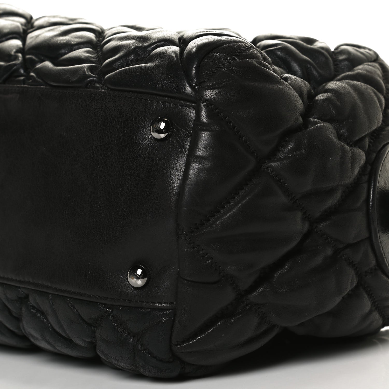 Chanel Calfskin Bubble Quilt Bowler Black 19 of 27