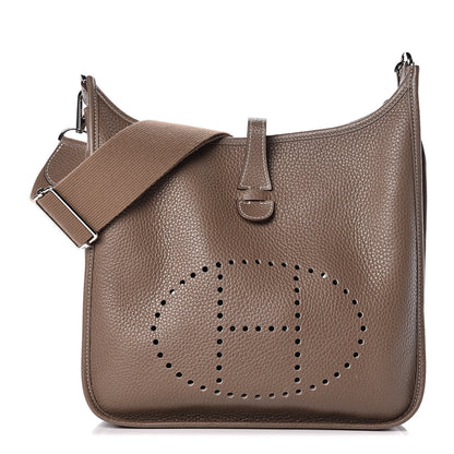 Hermes Taurillon Clemence Evelyne III PM Etoupe 1 of 14