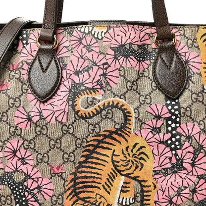 Gucci Soft GG Supreme Monogram Bengal Medium Crossbody Tote Beige Pink 8 of 13
