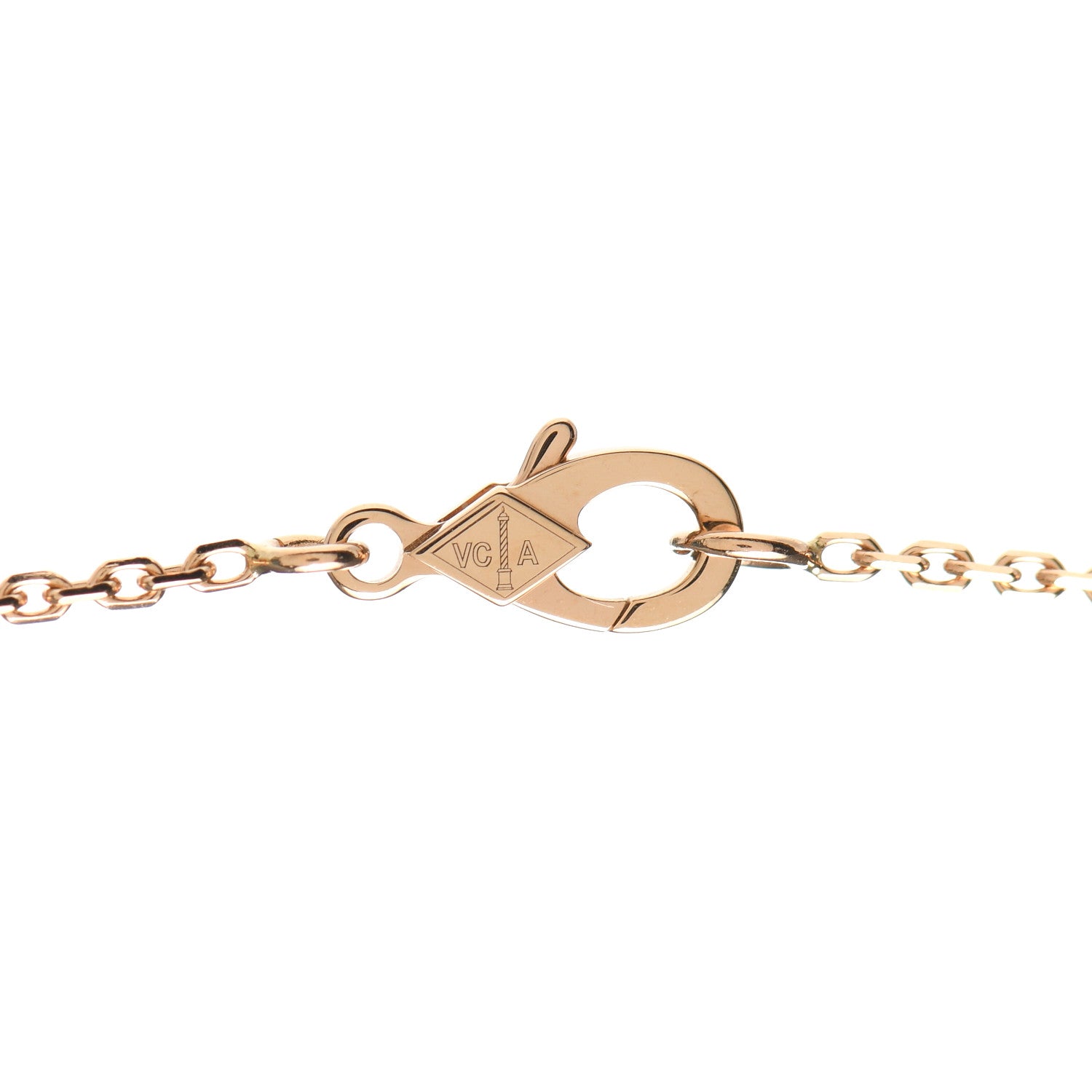 Van Cleef & Arpels 18K Rose Gold Gray Mother of Pearl Vintage Alhambra Pendant Necklace 4 of 8