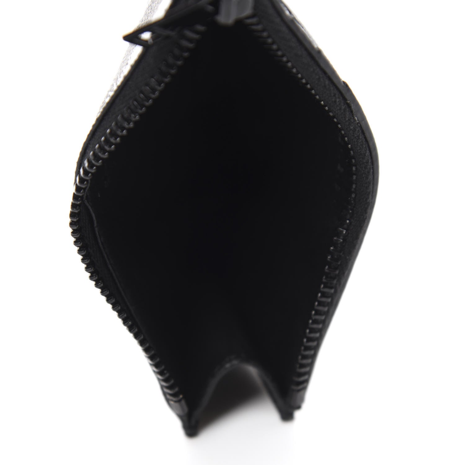 Saint Laurent Grain de Poudre Palm Tree 5 Fragments Zip Pouch Card Holder Black 5 of 7