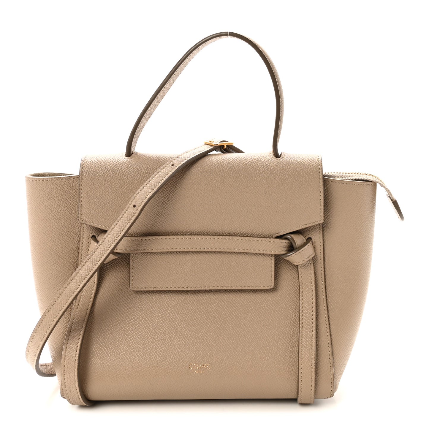 Grained Calfskin Nano Belt Bag Light Taupe