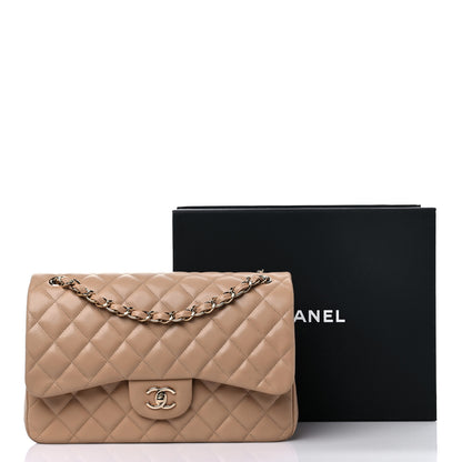 Chanel Caviar Quilted Jumbo Double Flap Beige 10 of 10