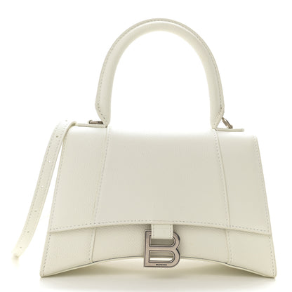Balenciaga Grained Calfskin Small Hourglass Top Handle Bag White 1 of 10