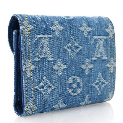 Louis Vuitton Denim Amelia Compact Wallet Blue 3 of 6
