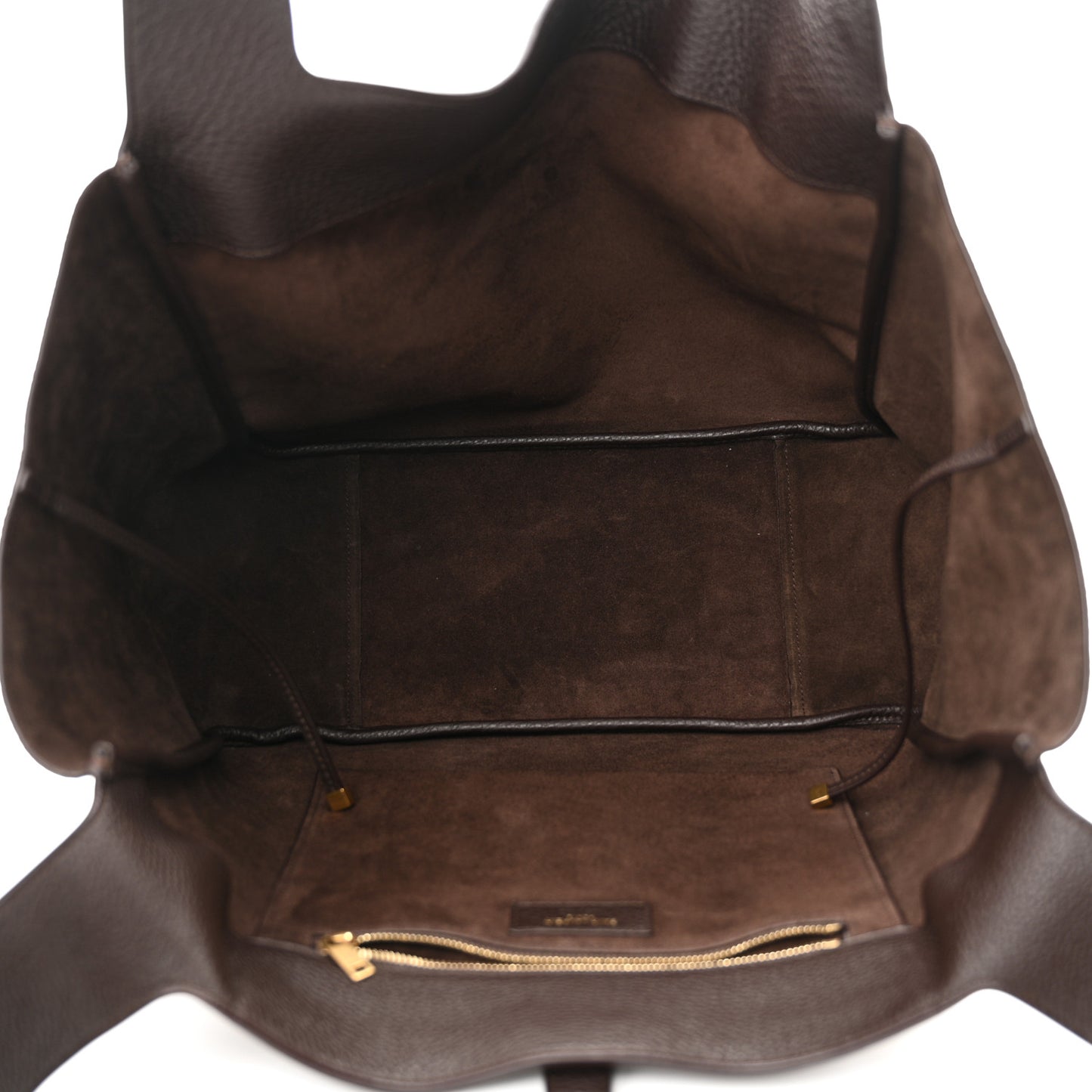 Grained Deerskin Bea Tote Marron Fonce