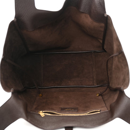 Saint Laurent Grained Deerskin Bea Tote Marron Fonce 5 of 11