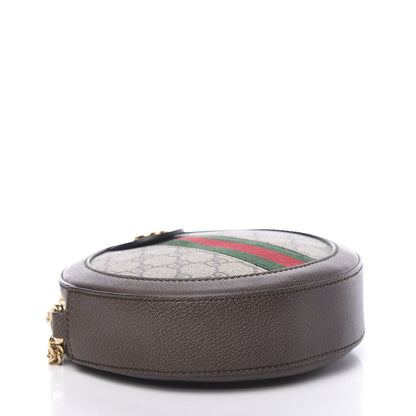 Gucci GG Supreme Monogram Web Mini Ophidia Round Shoulder Bag Brown 3 of 10