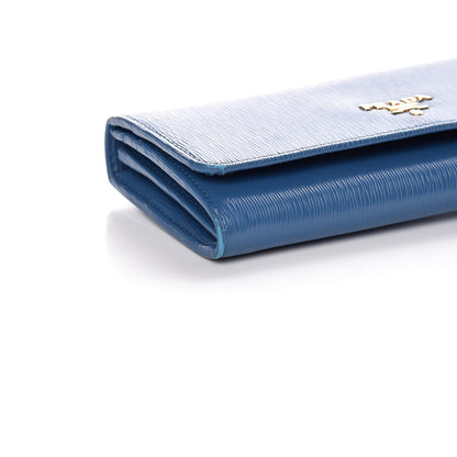Prada Vitello Move Continental Flap Wallet Cobalto 8 of 12