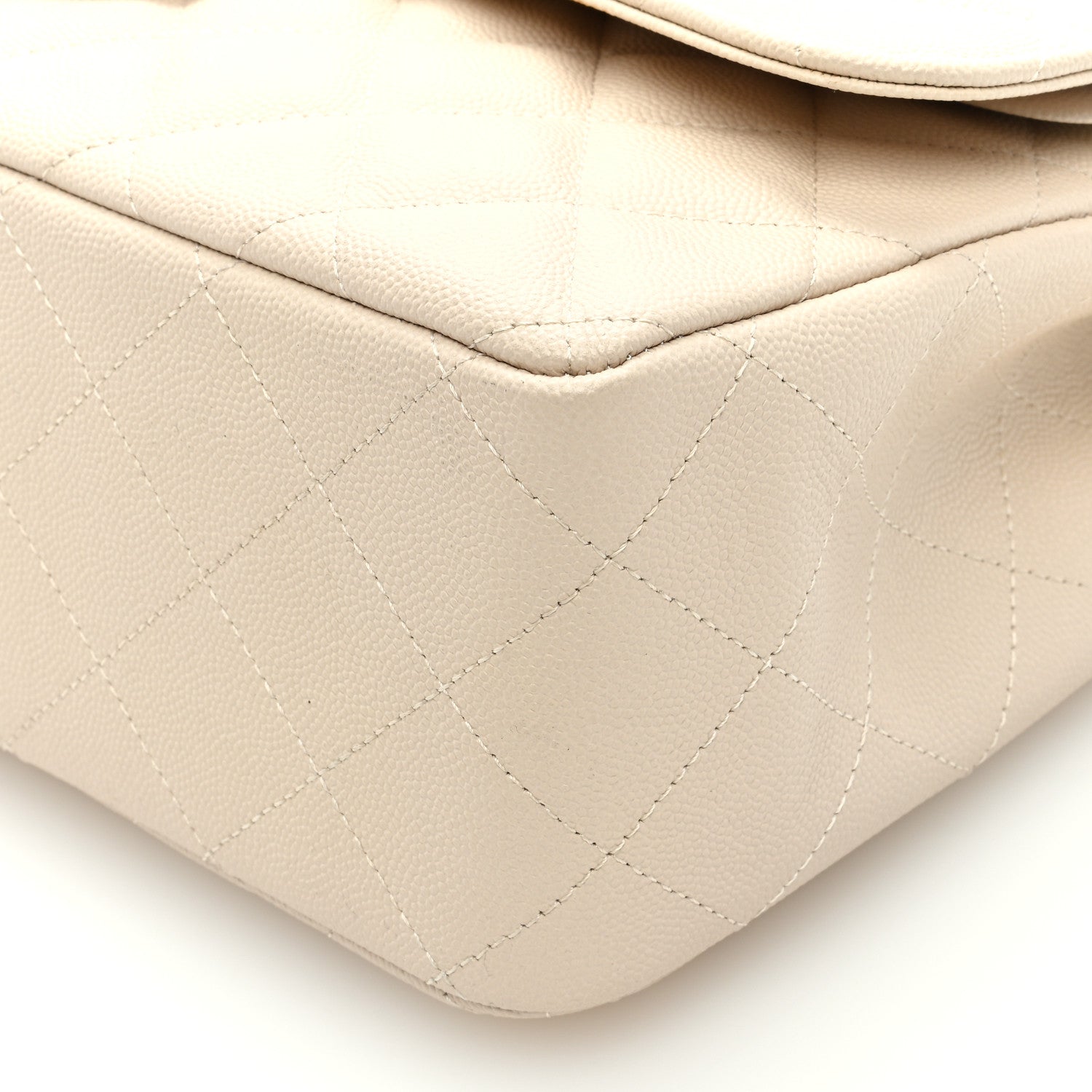 Chanel Caviar Quilted Jumbo Double Flap Ivory 9 of 10