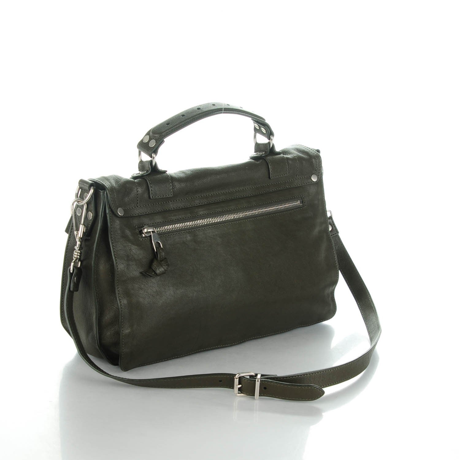 Proenza Schouler Lambskin Medium PS1 Satchel Military 3 of 9
