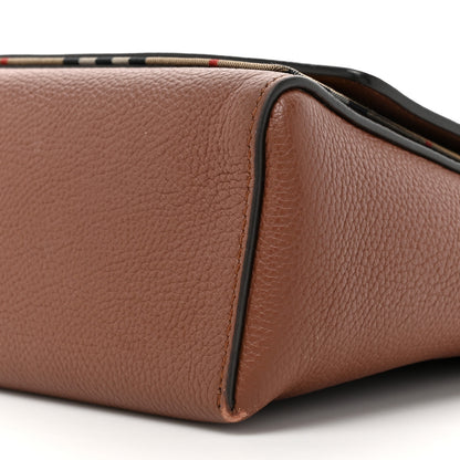 Burberry Calfskin Vintage Check Note Crossbody Bag Tan 8 of 15