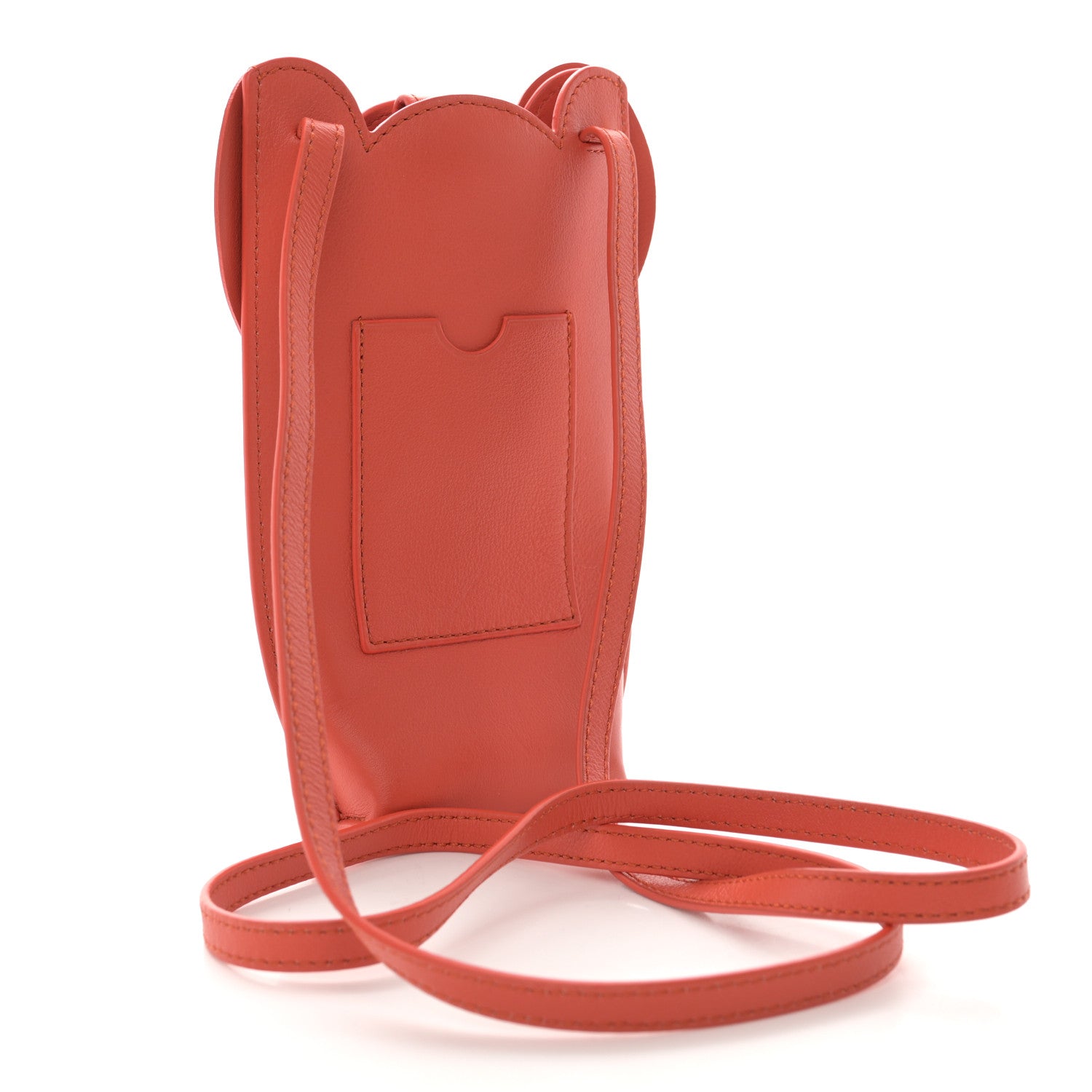 Loewe Calfskin Elephant Pouch Crossbody Bag Vermillion 3 of 10